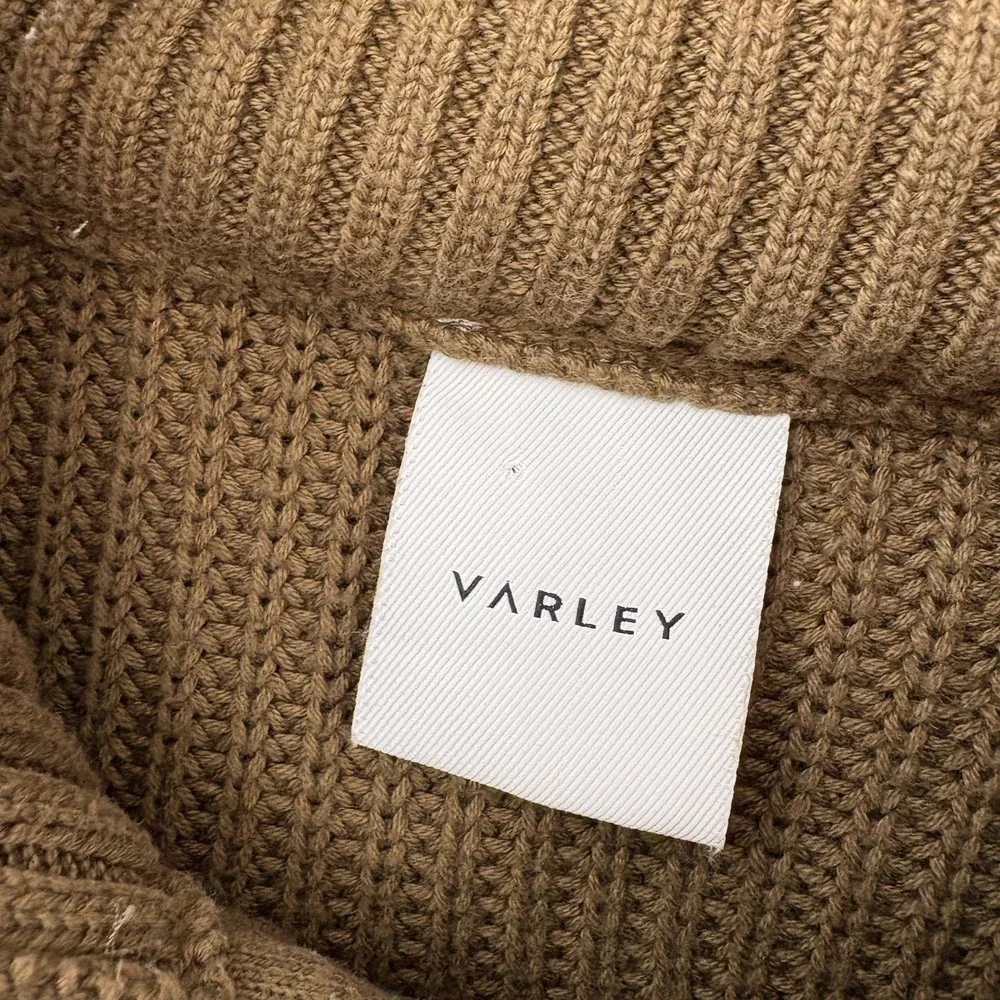 Varley Carter Half Zip Hooded Sweater Women Size Medium Green Knit